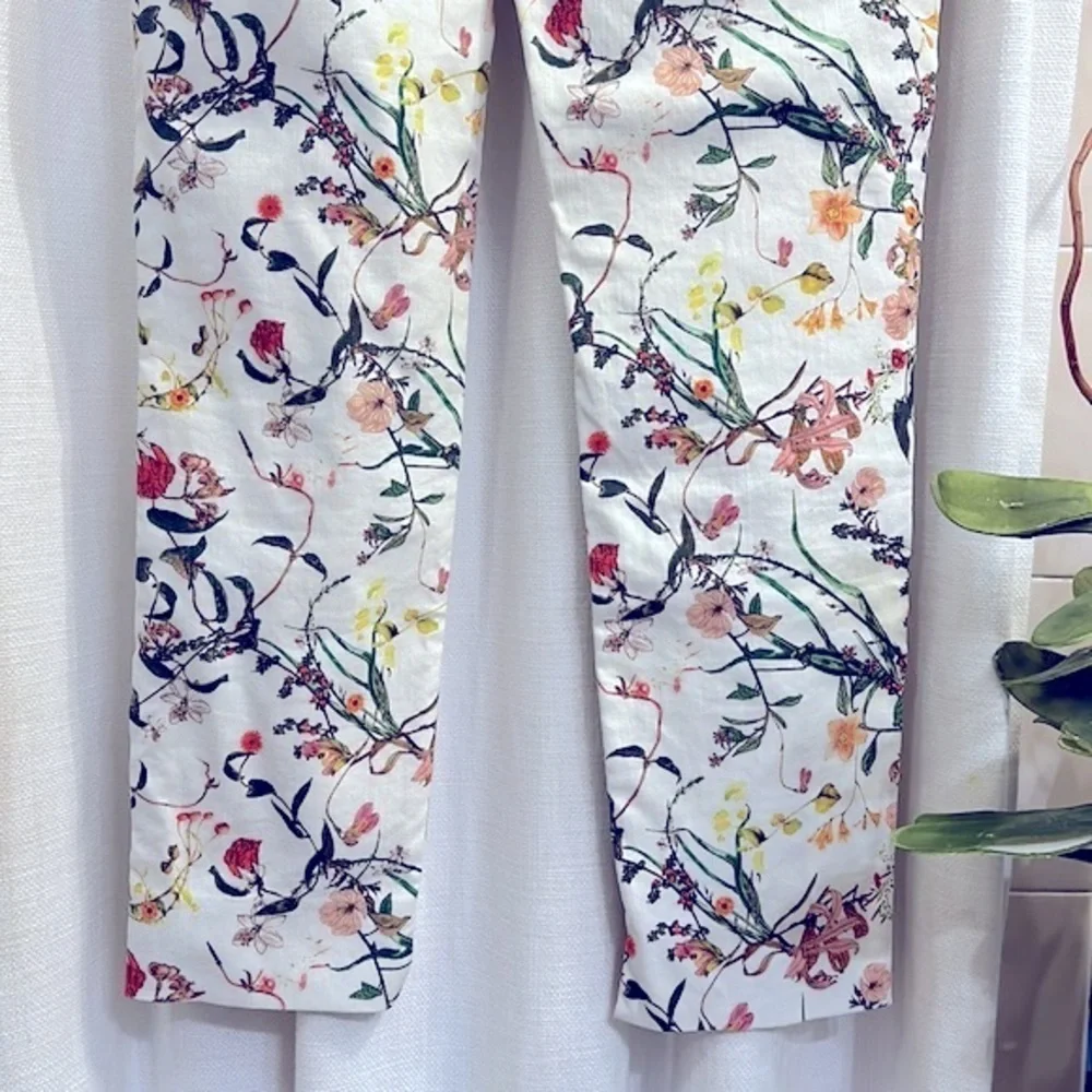 NWOT Zara Woman Floral Skinny Leg Pants Size XS - Picture 7 of 8